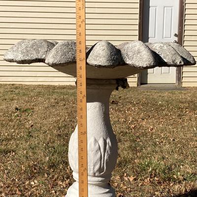 LOT 113: Vintage Concrete Two Piece Bird Bath