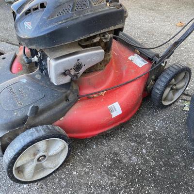 LOT 114: Yard Machines MTD Gas Powered Self Propelled Lawn Mower Model No. 12A-464T020 with Bag
