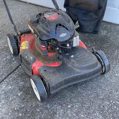 LOT 114: Yard Machines MTD Gas Powered Self Propelled Lawn Mower Model No. 12A-464T020 with Bag