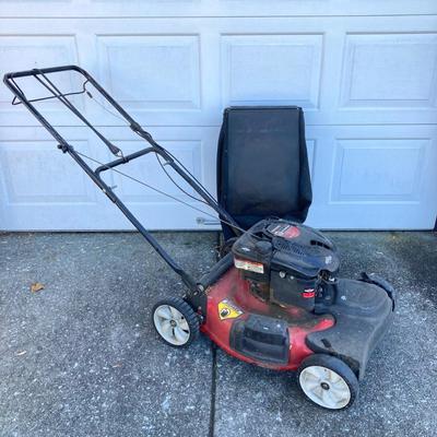 LOT 114: Yard Machines MTD Gas Powered Self Propelled Lawn Mower Model No. 12A-464T020 with Bag