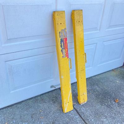 LOT 116: Pair of Task Force Adjustable Height Metal Sawhorses and Rolling Hand Truck / Dolly