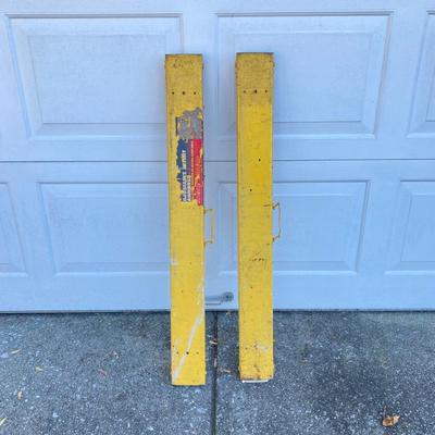 LOT 116: Pair of Task Force Adjustable Height Metal Sawhorses and Rolling Hand Truck / Dolly