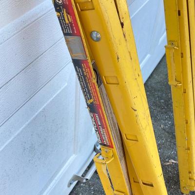 LOT 116: Pair of Task Force Adjustable Height Metal Sawhorses and Rolling Hand Truck / Dolly