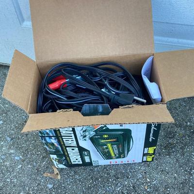 LOT 118: Shop Vac Wet / Dry 5 Gallon Vac, Schumacher Battery Charger in Original Box, Lug-All Hoist and The Club Steering Wheel Lock with...