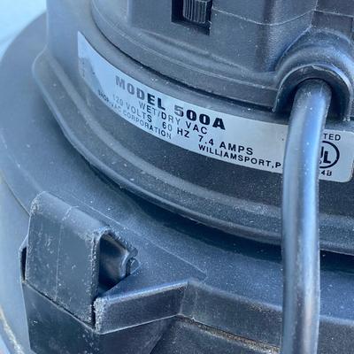 LOT 118: Shop Vac Wet / Dry 5 Gallon Vac, Schumacher Battery Charger in Original Box, Lug-All Hoist and The Club Steering Wheel Lock with...