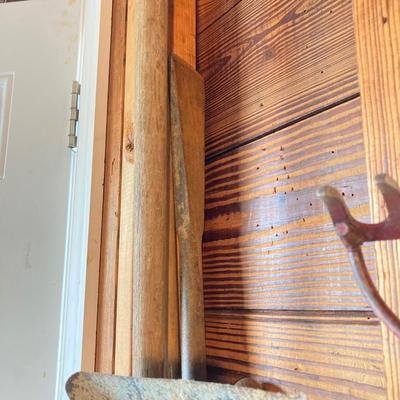 LOT 122: Large Collection of Outdoor / Construction Tools - Shovels, Rakes, Sledge Hammers, Pry Bars and More