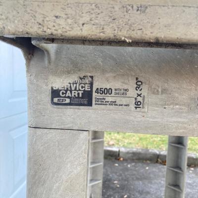 LOT 123: Rubbermaid Rolling Utility Cart with Large Collection of Tools