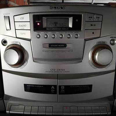 LOT 140: Sony CFD-ZW755 Boom Box with CDs, Walkmans & Timex Clock