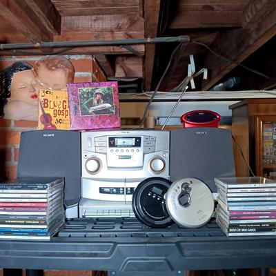 LOT 140: Sony CFD-ZW755 Boom Box with CDs, Walkmans & Timex Clock