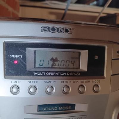 LOT 140: Sony CFD-ZW755 Boom Box with CDs, Walkmans & Timex Clock