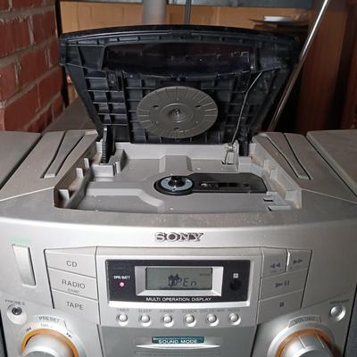 LOT 140: Sony CFD-ZW755 Boom Box with CDs, Walkmans & Timex Clock
