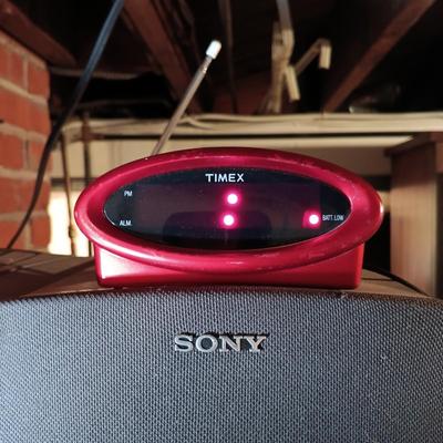 LOT 140: Sony CFD-ZW755 Boom Box with CDs, Walkmans & Timex Clock