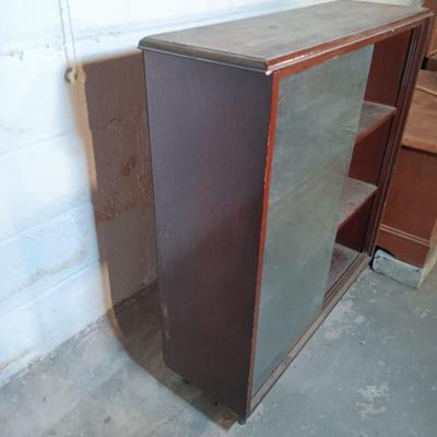 LOT 141: Vintage Glass Front Bookcase Case