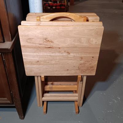 LOT 142: Set of (5) Folding TV Tables