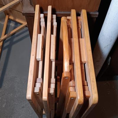 LOT 142: Set of (5) Folding TV Tables