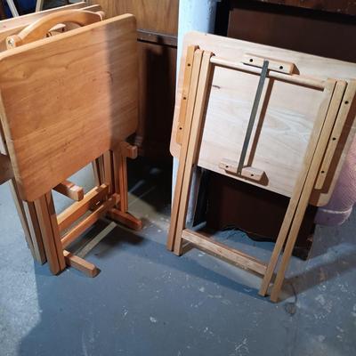LOT 142: Set of (5) Folding TV Tables