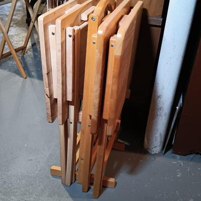 LOT 142: Set of (5) Folding TV Tables