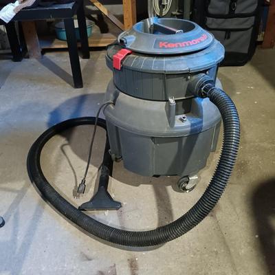 LOT 143: Kenmore Heavy Duty Wet Dry Vac, ShopVac 1 Gallon Wet Dry Vac, Honeywell Fan & Folding Step Ladder