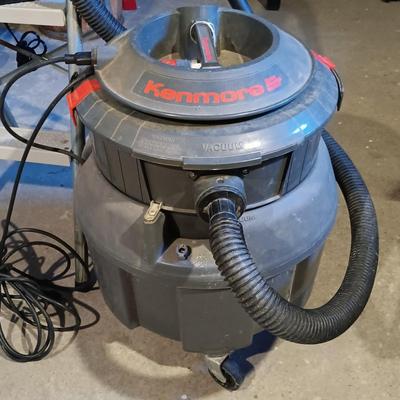 LOT 143: Kenmore Heavy Duty Wet Dry Vac, ShopVac 1 Gallon Wet Dry Vac, Honeywell Fan & Folding Step Ladder