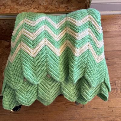 LOT 102: Storage Trunk w/Crochets Afghans