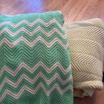 LOT 102: Storage Trunk w/Crochets Afghans