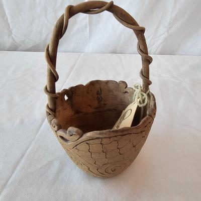 Fossilized Fish in Stone & Handmade Pottery (LR-JS)