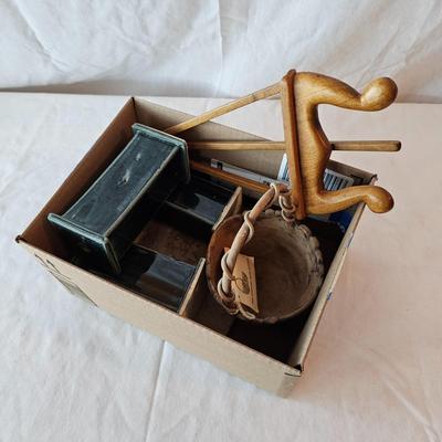 Fossilized Fish in Stone & Handmade Pottery (LR-JS)