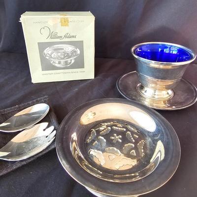 William Adams Silver Plate Butter Curler in Box Plus More Serving Items (DR-JS)