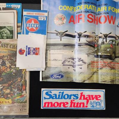 Sale Photo Thumbnail #447: Vintage Magazine Artwork & Posters from Airshows Stickers plus much more