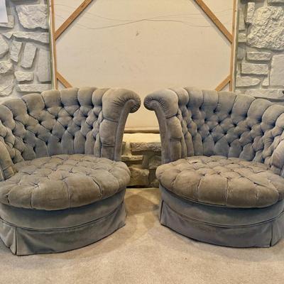 Regency era Pair of TuftedTub Chairs