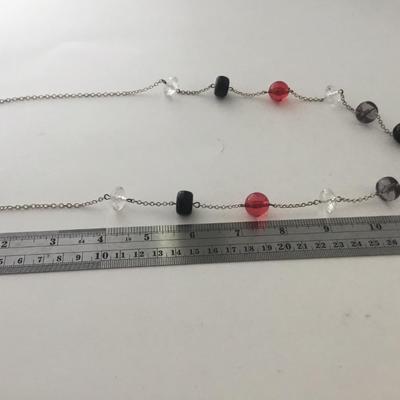 Colorful beaded long fashion unmarked necklace
