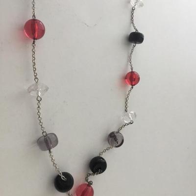 Colorful beaded long fashion unmarked necklace