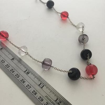 Colorful beaded long fashion unmarked necklace