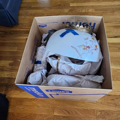 Pair of Hanging, Electrified Oil Style Lamps w/Glass Shades (LR-JS)