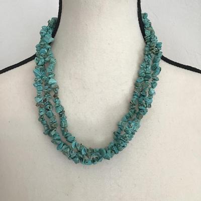 Sale Photo Thumbnail #243: Beautiful, vintage, multi strand, turquoise, nugget necklace please see attached photos