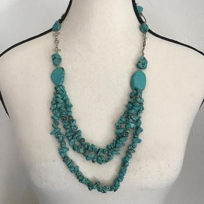 Sale Photo Thumbnail #251: Beautiful, multi, strand, turquoise, nugget necklace, very nice please see attached photos