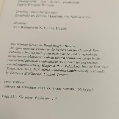 Harper & Row War Without Heroes Book