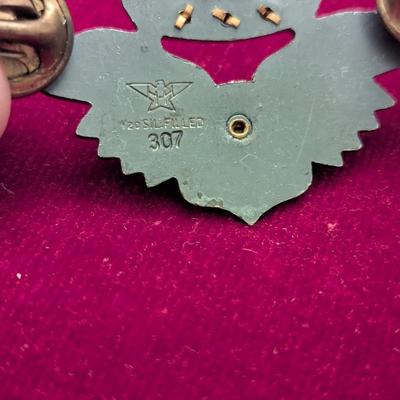 US 1/20 Silver Filled 307 Air Crew Badge #12