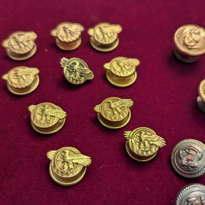 Vintage Navy Button Hole Lapel Pin Flying Eagle #11