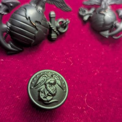 USMC Officer Hat Device Eagle Globe & Anchor Badge - 13 Star Eagle Anchor #9