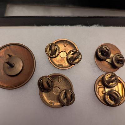 Vintage Visor Cap Badge - WW II ROTC Torch Of Knowledge Collar Tac Pin Meyer Brass - US Collar Pins #1