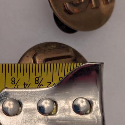 Vintage Visor Cap Badge - WW II ROTC Torch Of Knowledge Collar Tac Pin Meyer Brass - US Collar Pins #1