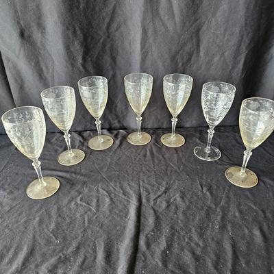 Crystal Flower Patterned Wine & Cocktail Glasses (K-JS)