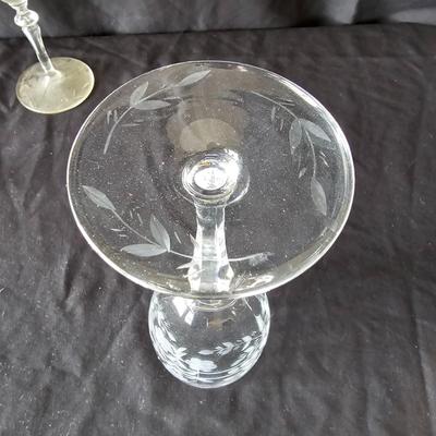 Crystal Flower Patterned Wine & Cocktail Glasses (K-JS)