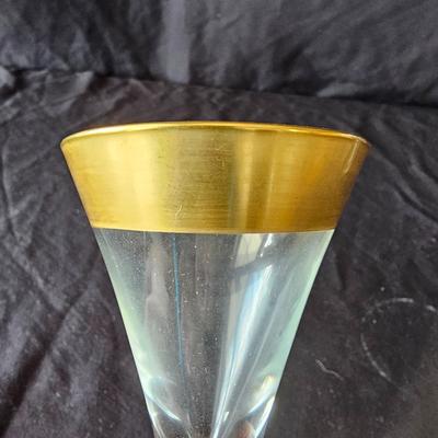 Twisted Stem Champagne Flutes & Gold Topped Liqueur Glasses (K-JS)