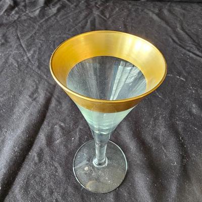 Twisted Stem Champagne Flutes & Gold Topped Liqueur Glasses (K-JS)