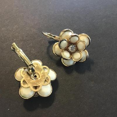 Vintage Flower Rhinestone Earrings