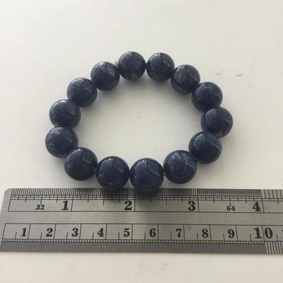 Blue beaded stretchy fashion bracelet