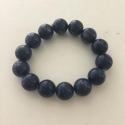 Blue beaded stretchy fashion bracelet