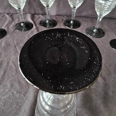 Black Base Wine & Cocktail Glasses (K-JS)